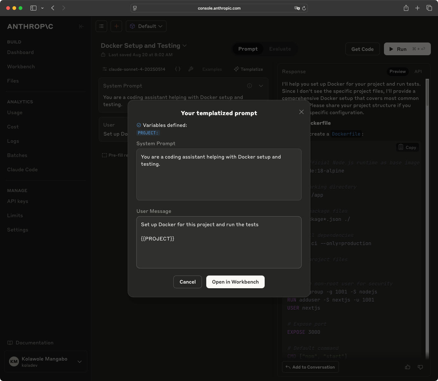 Anthropic templatize feature for making prompts reusable