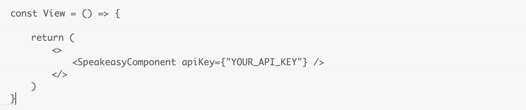 Speakeasy react embeds example.