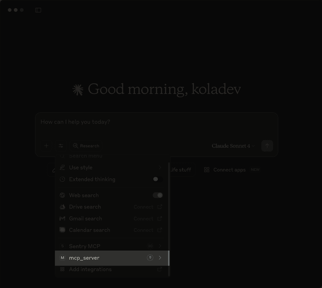 Selecting the MCP server